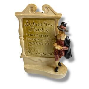 Sebastian Miniatures Studio Figurine with Plaque Sign 4.75"